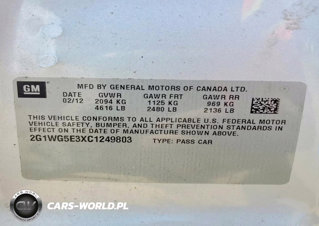 2012 Chevrolet Impala Lt VIN:2G1WG5E3XC1249803 - 12