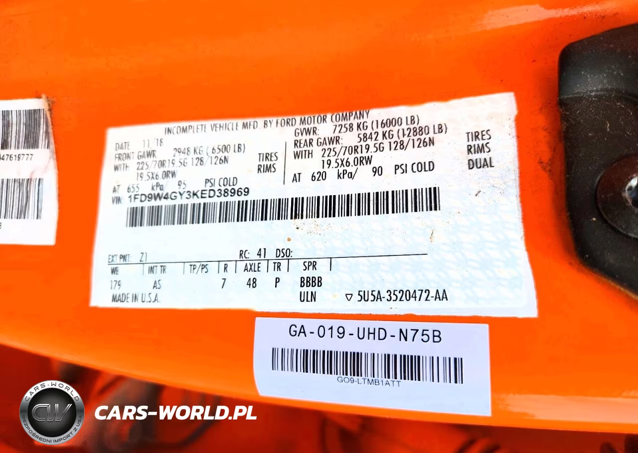 2019 Ford F450 Super Duty VIN:1FD9W4GY3KED38969 - 12