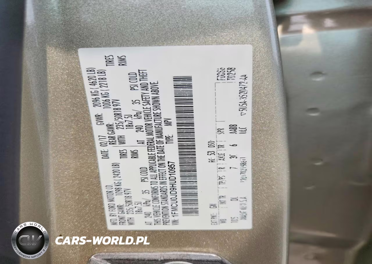 2017 Ford Escape Titanium VIN:1FMCU0JD9HUD10957 - 13