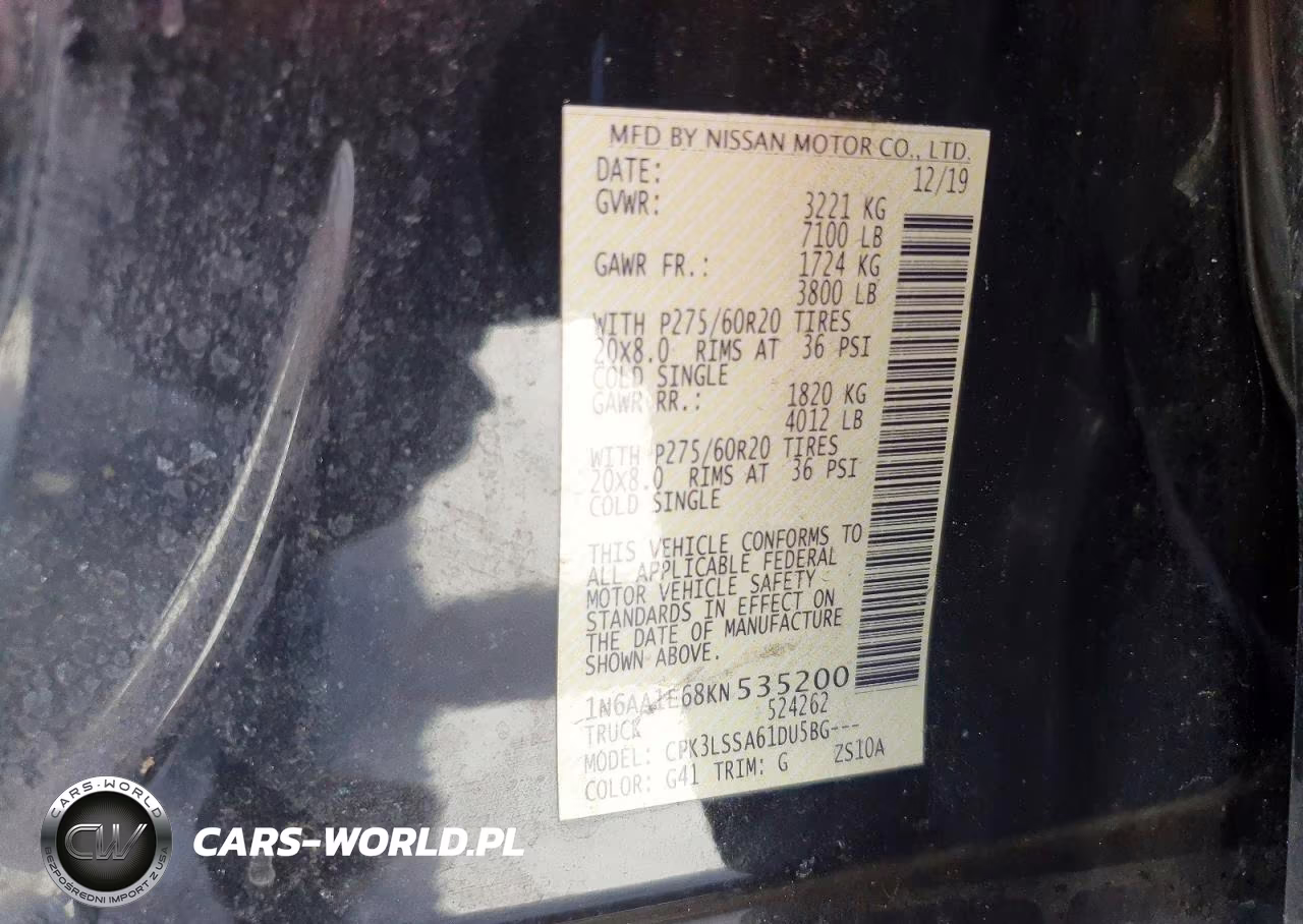 2019 Nissan Titan Sv VIN:1N6AA1E68KN535200 - 12