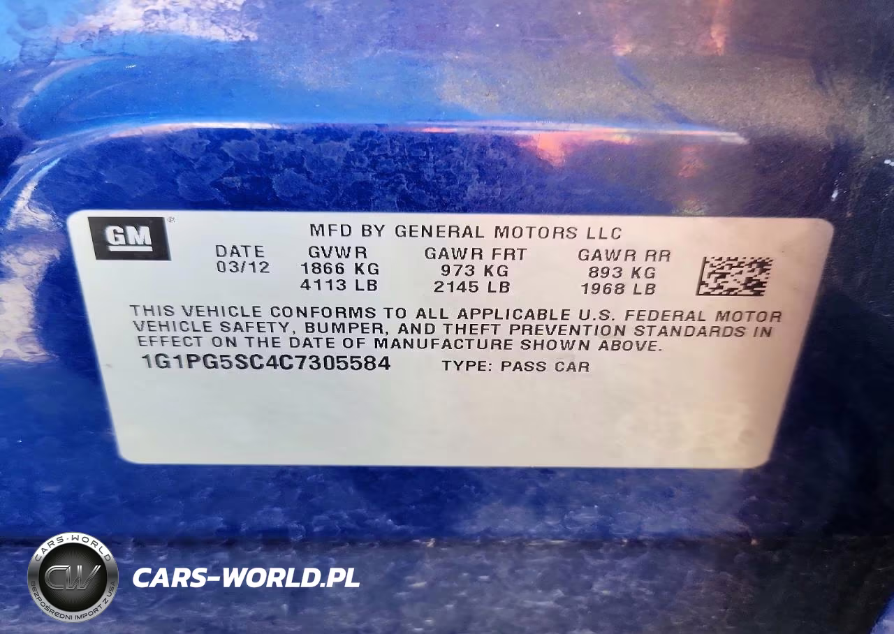 2012 Chevrolet Cruze Lt VIN:1G1PG5SC4C7305584 - 12