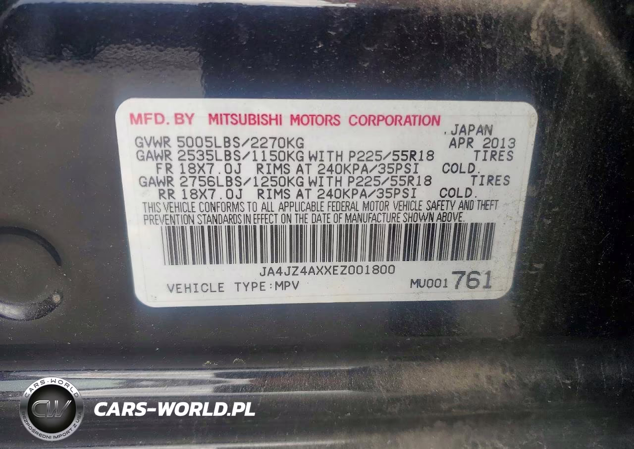 2014 Mitsubishi Outlander Gt VIN:JA4JZ4AXXEZ001800 - 13