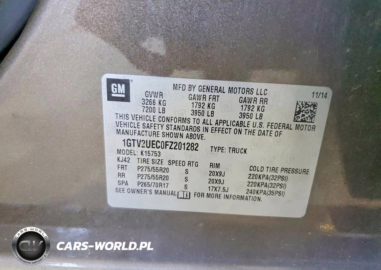 2015 GMC Sierra K1500 Sle VIN:1GTV2UEC0FZ201282 - 12