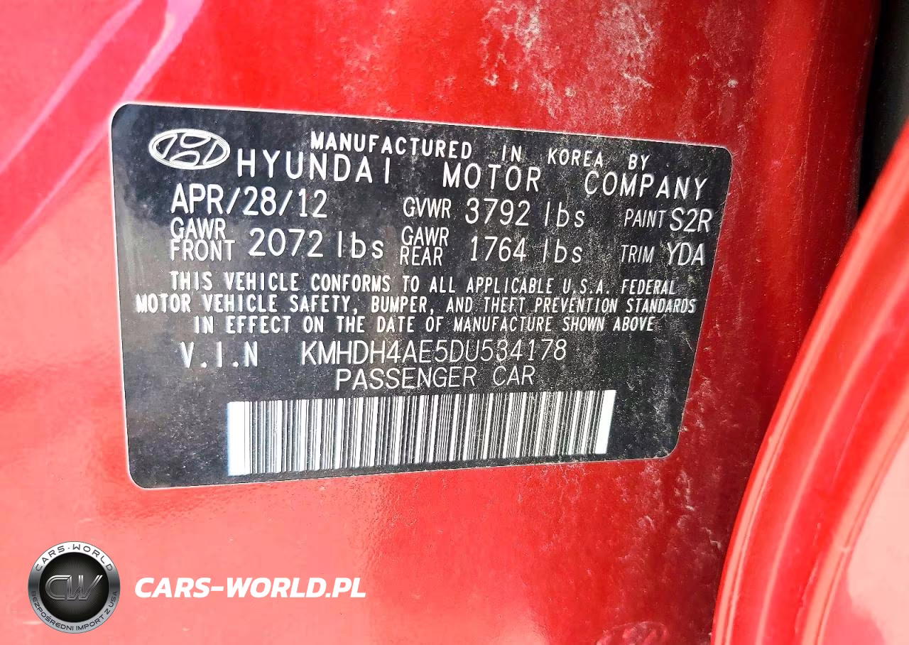 2013 Hyundai Elantra Gls VIN:KMHDH4AE5DU534178 - 12