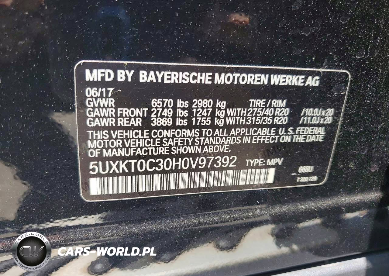 2017 BMW X5 Xdr40E VIN:5UXKT0C30H0V97392 - 12
