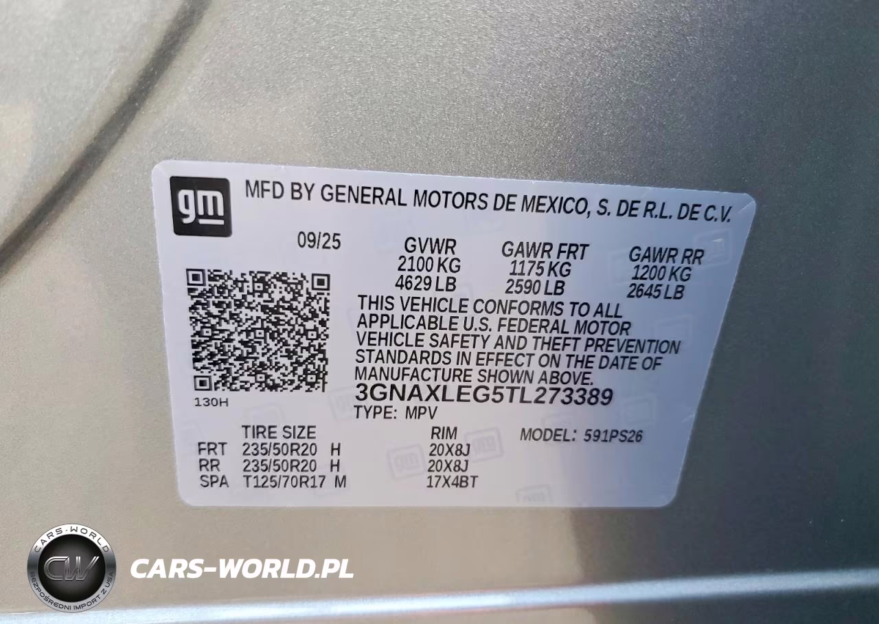 2026 Chevrolet Equinox Rs VIN:3GNAXLEG5TL273389 - 12