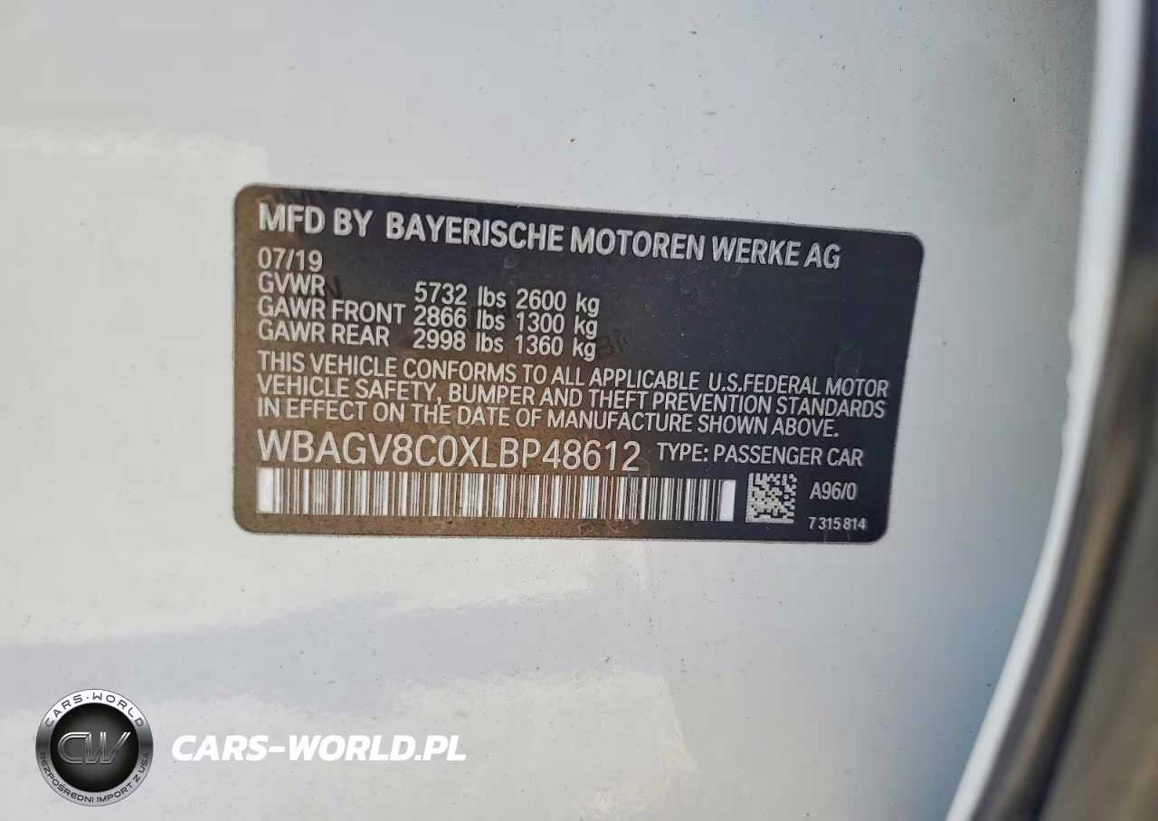 2020 BMW M850Xi VIN:WBAGV8C0XLBP48612 - 12