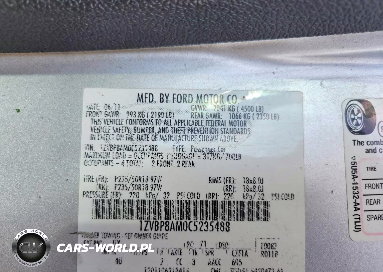 2012 Ford Mustang VIN:1ZVBP8AM0C5235488 - 12
