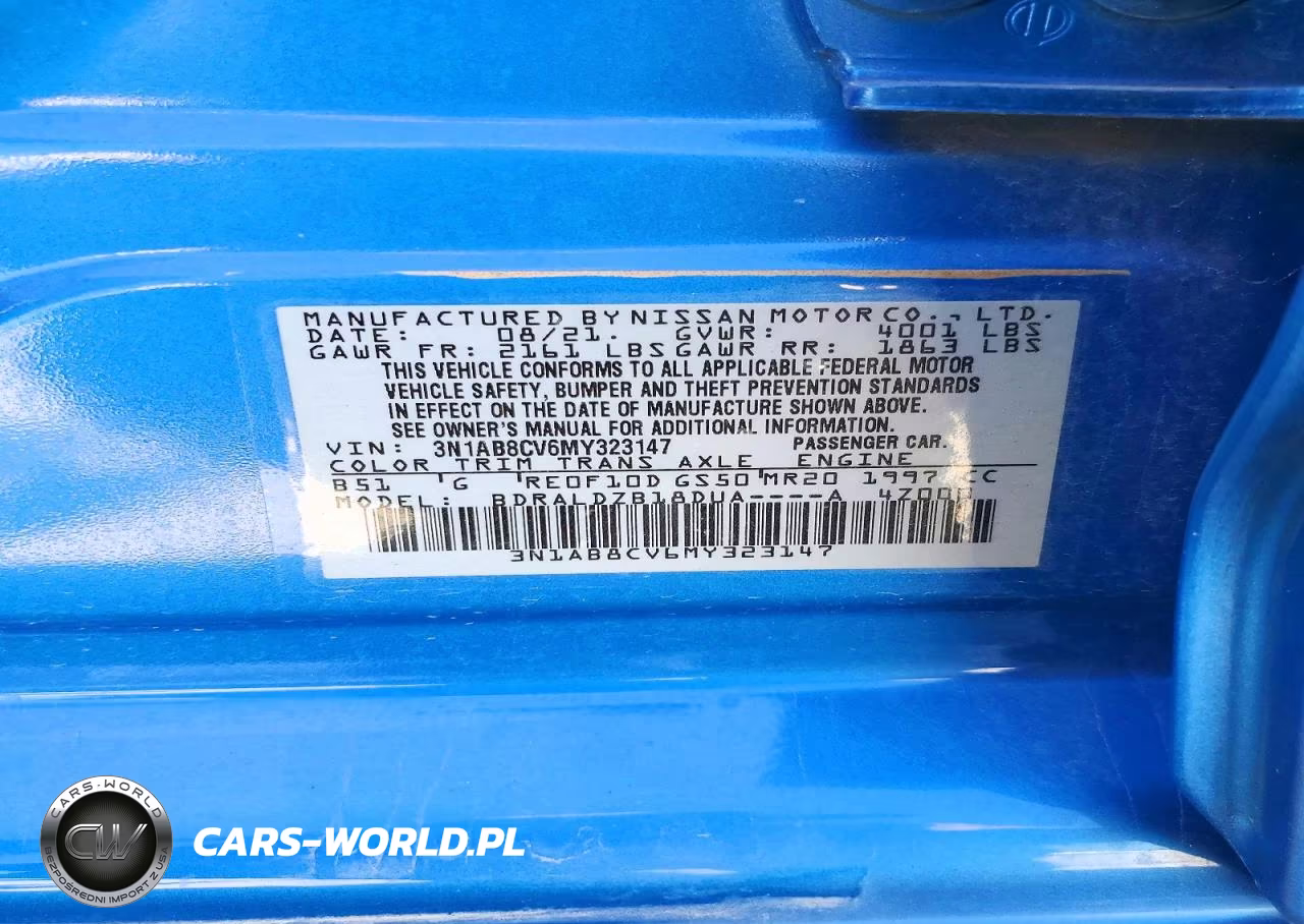 2021 Nissan Sentra Sv VIN:3N1AB8CV6MY323147 - 12