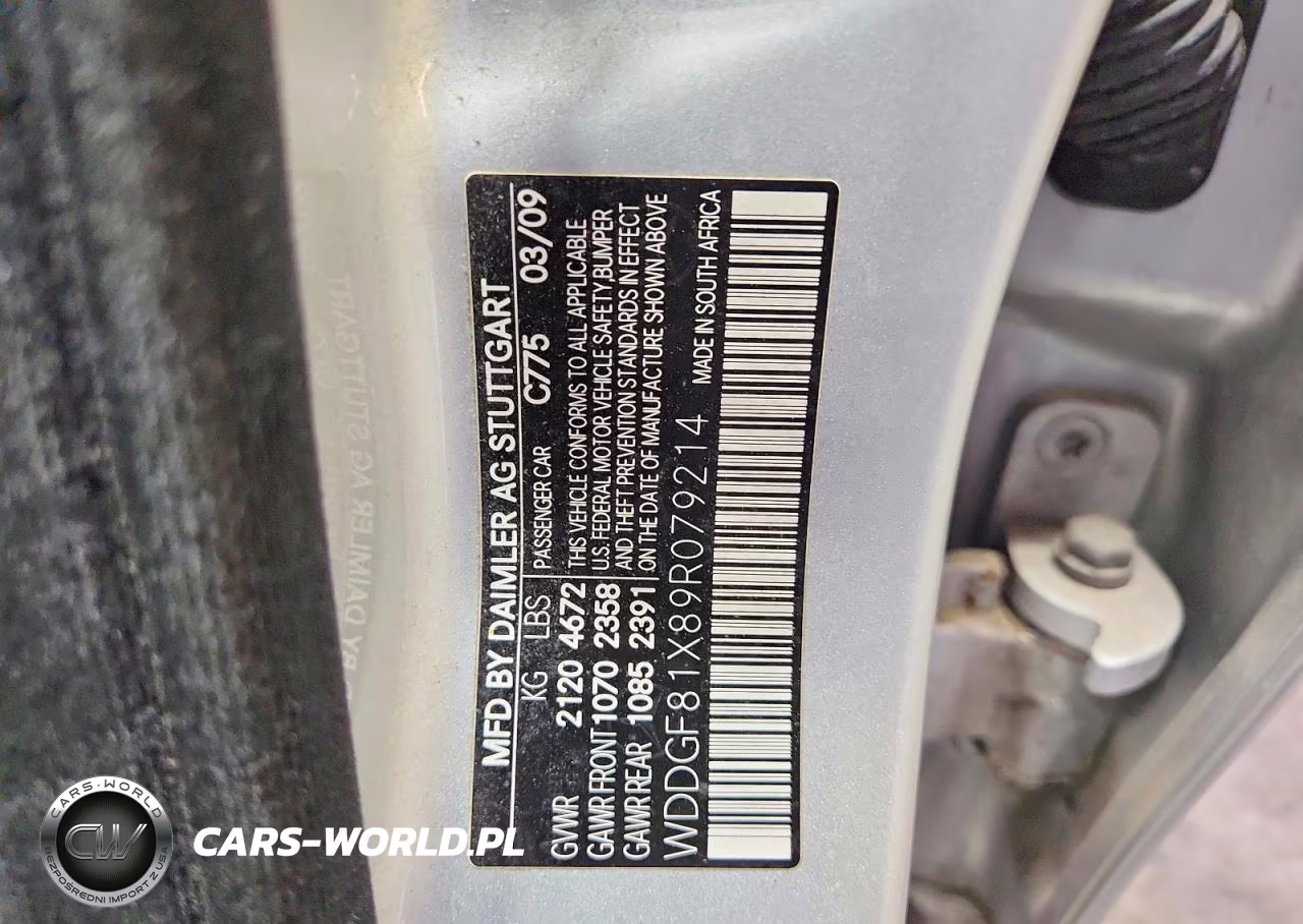 2009 Mercedes-Benz C 300 4Matic VIN:WDDGF81X89R079214 - 12