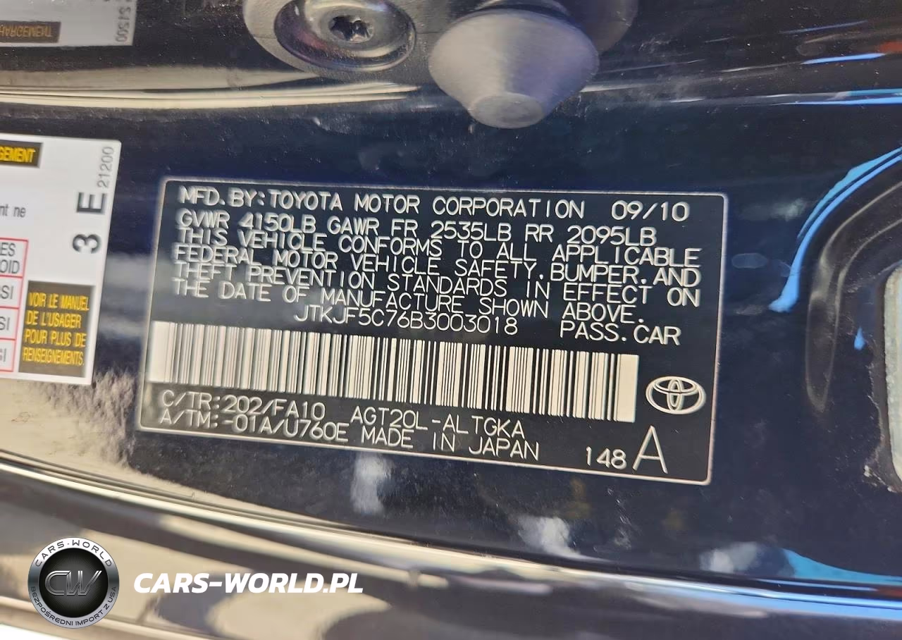 2011 Scion Tc Base VIN:JTKJF5C76B3003018 - 13