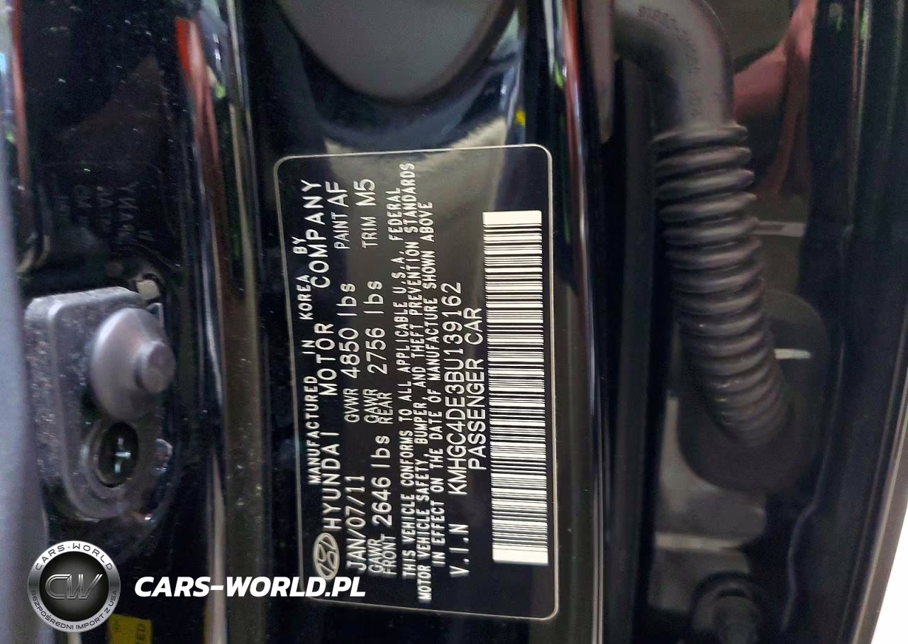 2011 Hyundai Genesis 3.8L VIN:KMHGC4DE3BU139162 - 12