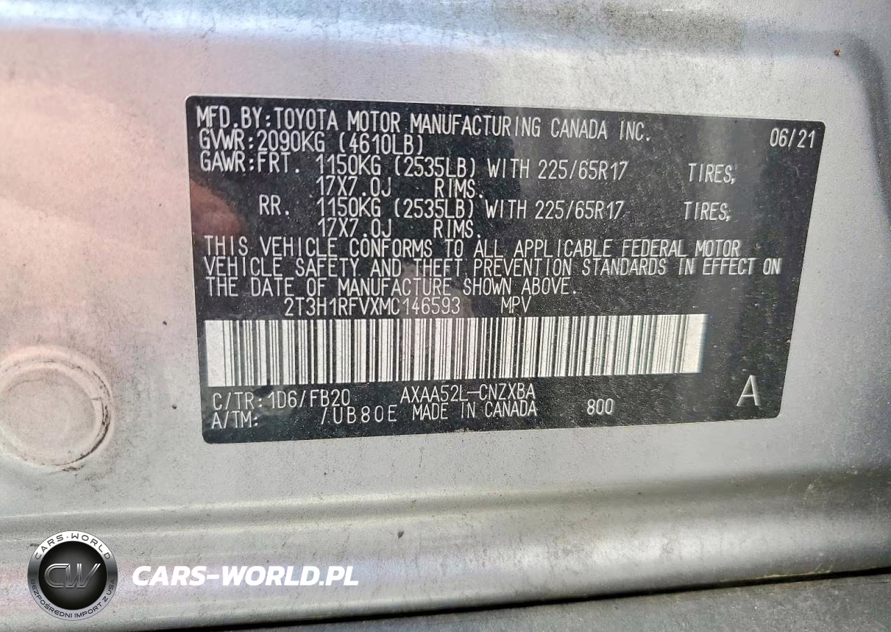 2021 Toyota Rav4 Le VIN:2T3H1RFVXMC146593 - 13