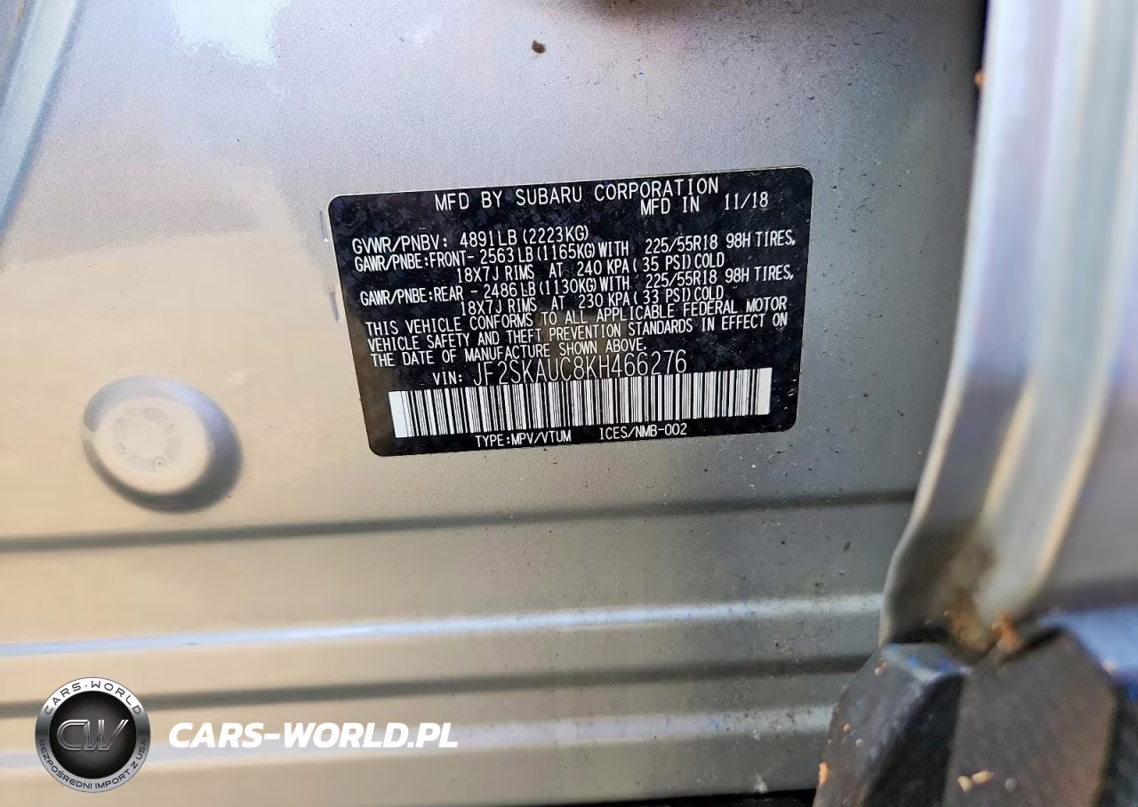 2019 Subaru Forester Limited VIN:JF2SKAUC8KH466276 - 13