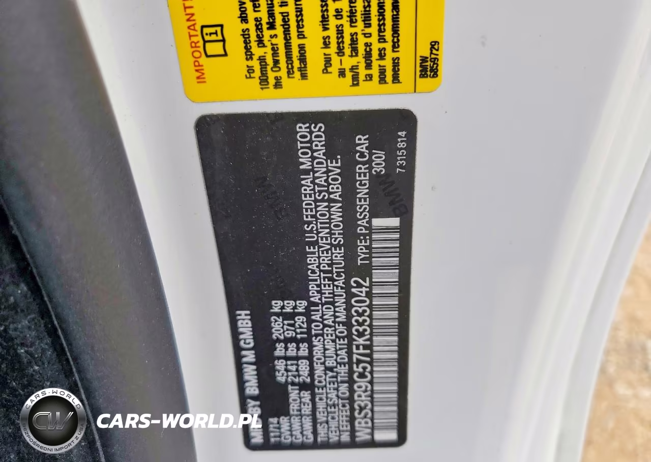 2015 BMW M4 VIN:WBS3R9C57FK333042 - 12
