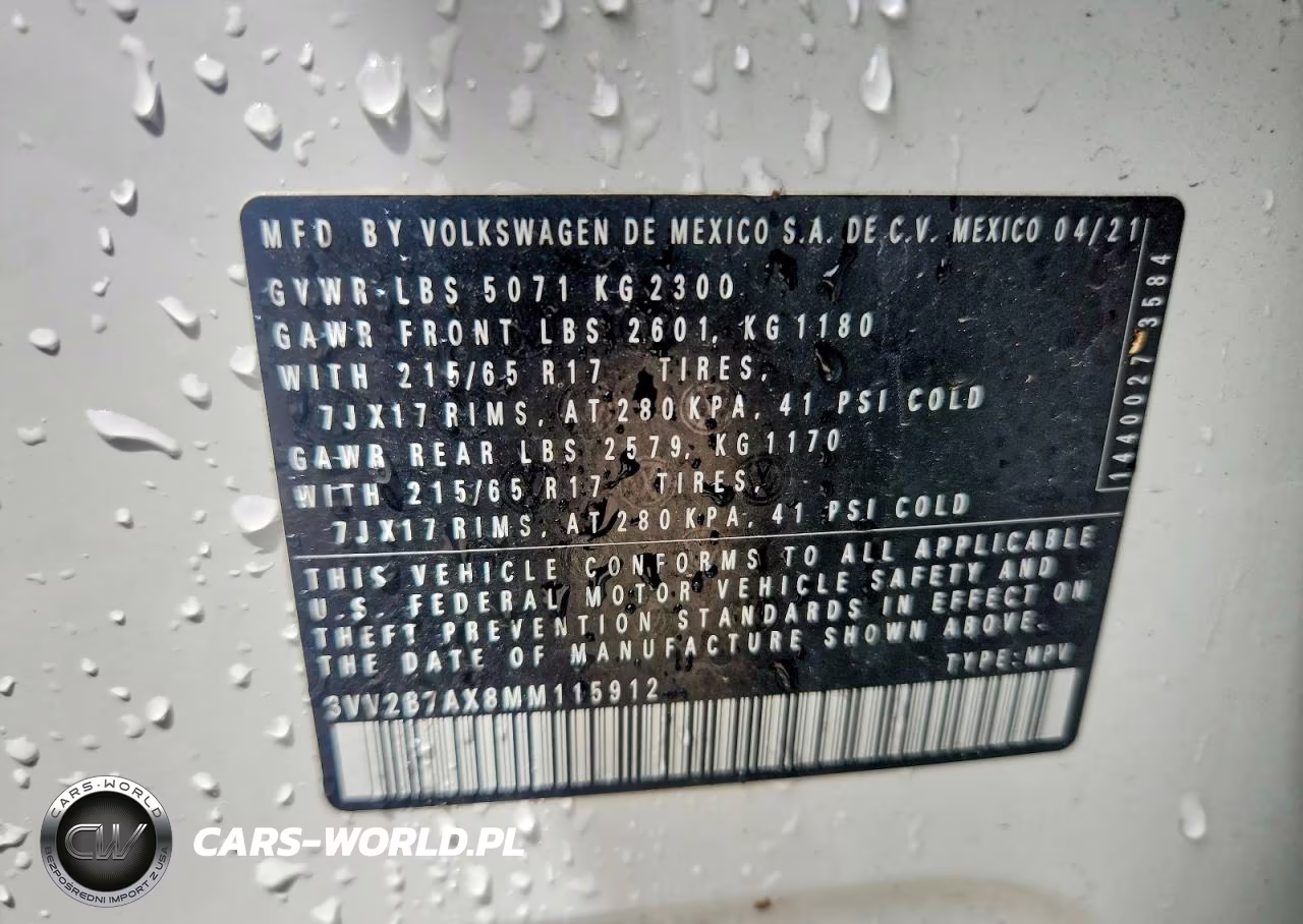 2021 Volkswagen Tiguan Se VIN:3VV2B7AX8MM115912 - 13