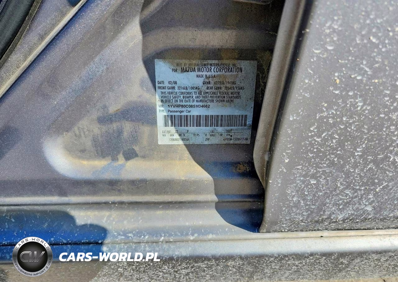 2008 Mazda 6 I VIN:1YVHP80C085M34662 - 12