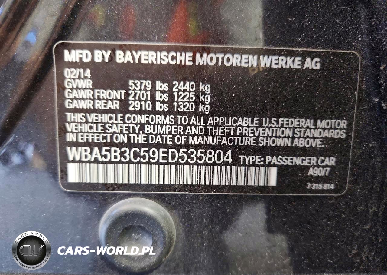 2014 BMW 535 Xi VIN:WBA5B3C59ED535804 - 12