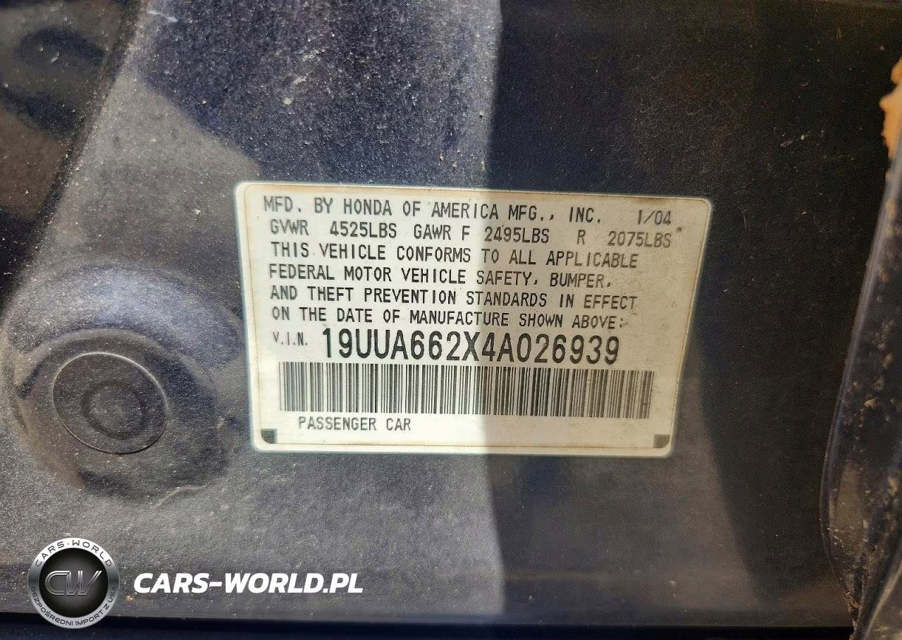 2004 Acura Tl VIN:19UUA662X4A026939 - 12