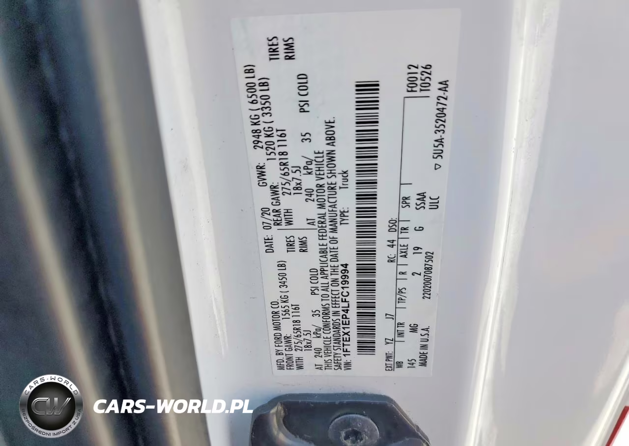2020 Ford F150 Super Cab VIN:1FTEX1EP4LFC19994 - 12