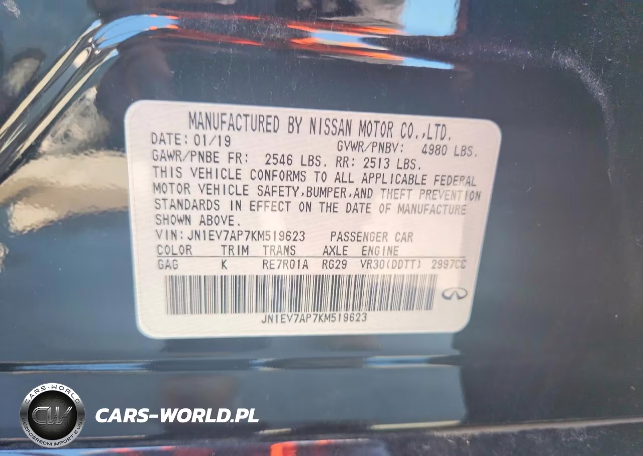 2019 Infiniti Q50 VIN:JN1EV7AP7KM519623 - 12