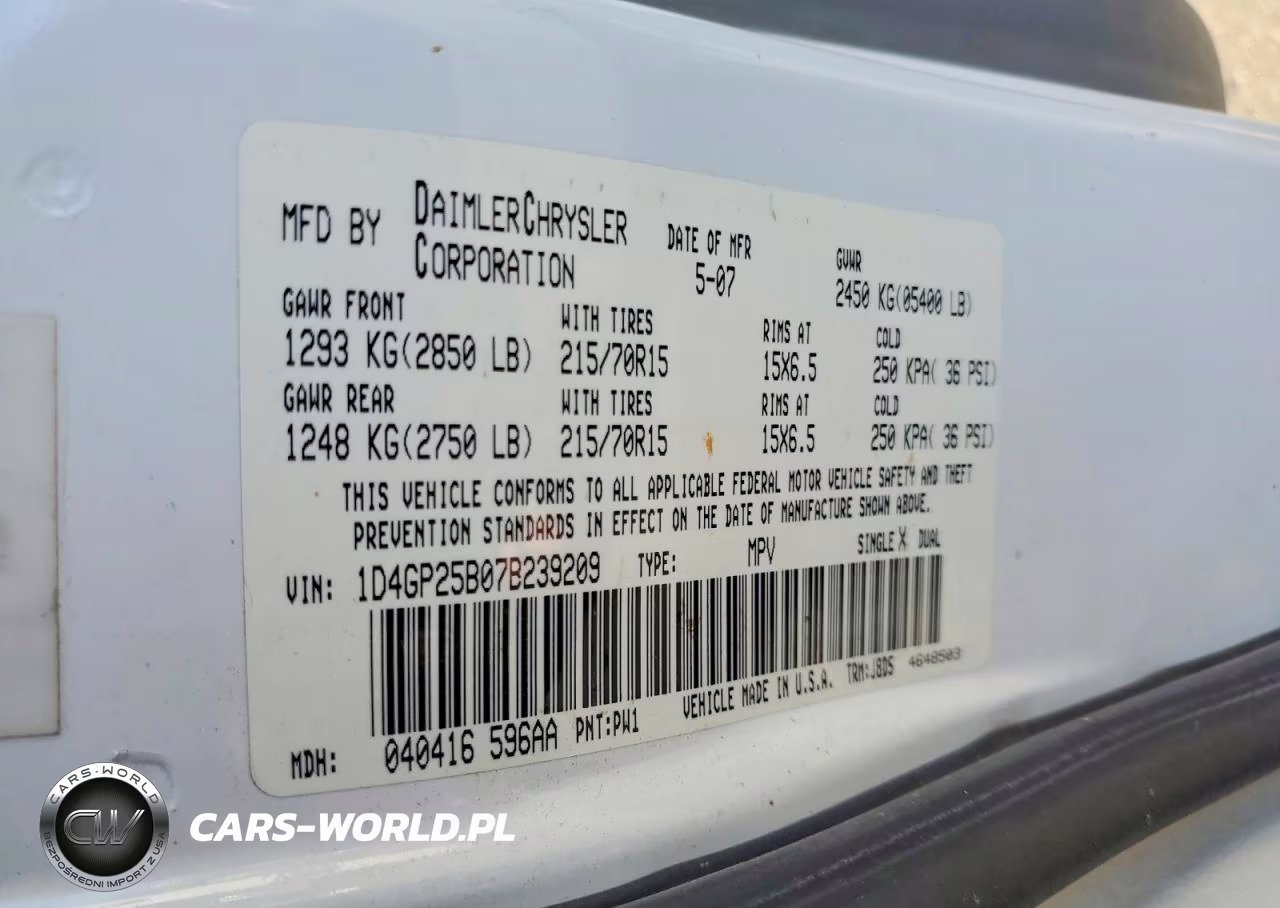 2007 Dodge Caravan Se VIN:1D4GP25B07B239209 - 13