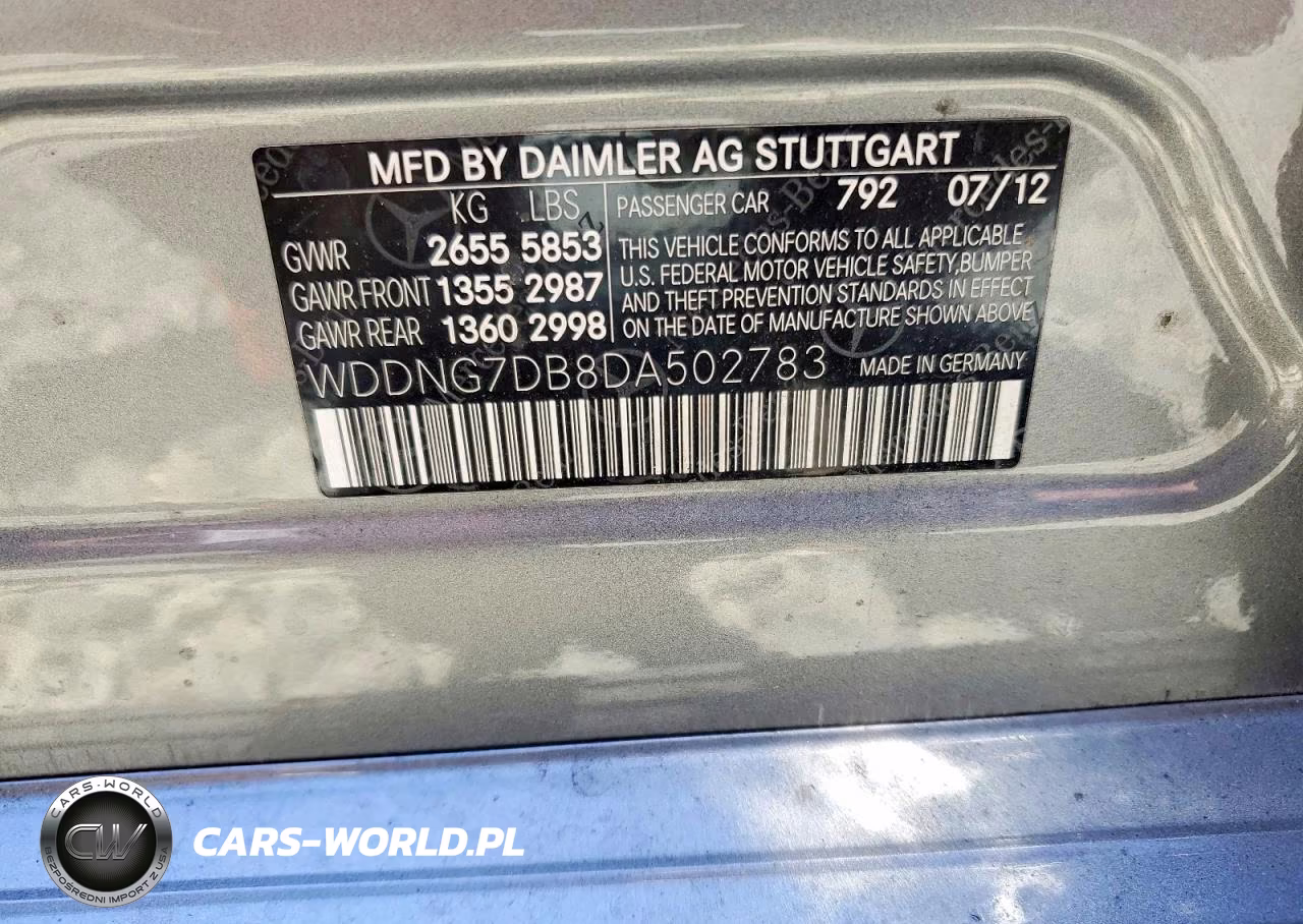 2013 Mercedes-Benz S 550 VIN:WDDNG7DB8DA502783 - 12