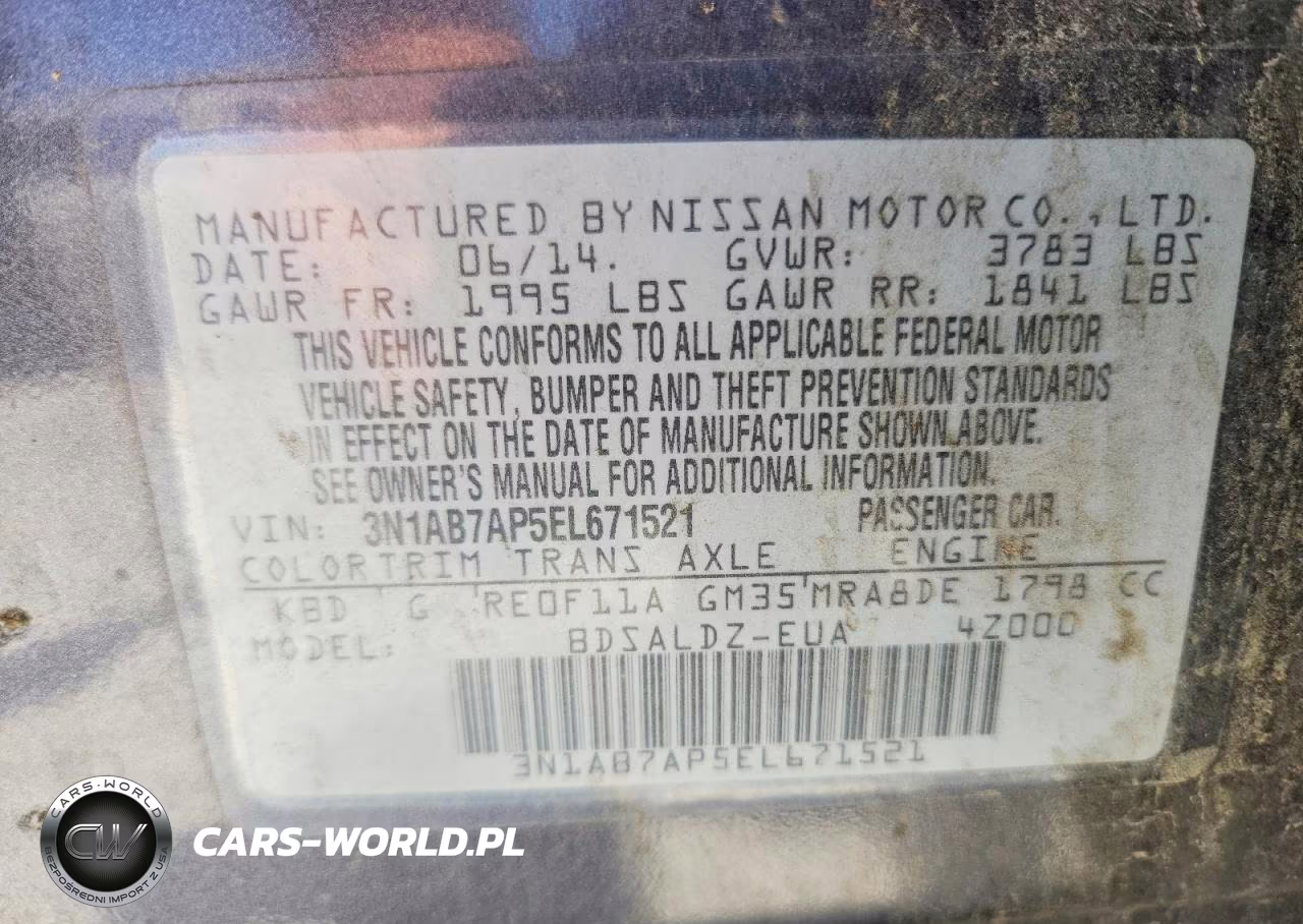 2014 Nissan Sentra Sv VIN:3N1AB7AP5EL671521 - 12