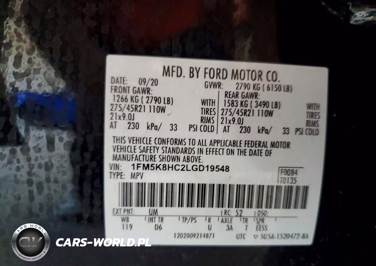 2020 Ford Explorer Platinum VIN:1FM5K8HC2LGD19548 - 13