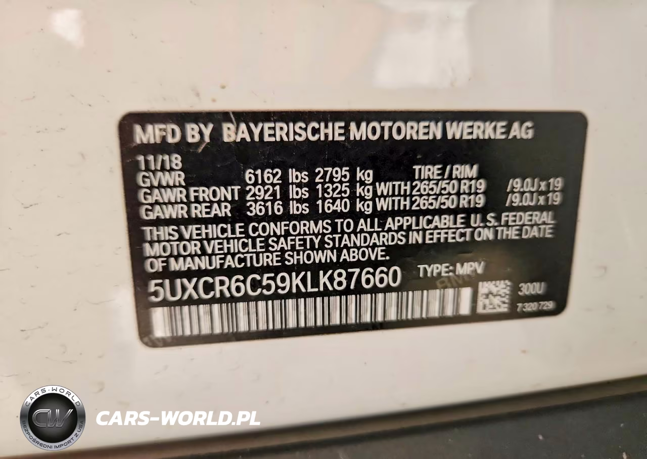 2019 BMW X5 xDrive40I VIN:5UXCR6C59KLK87660 - 13