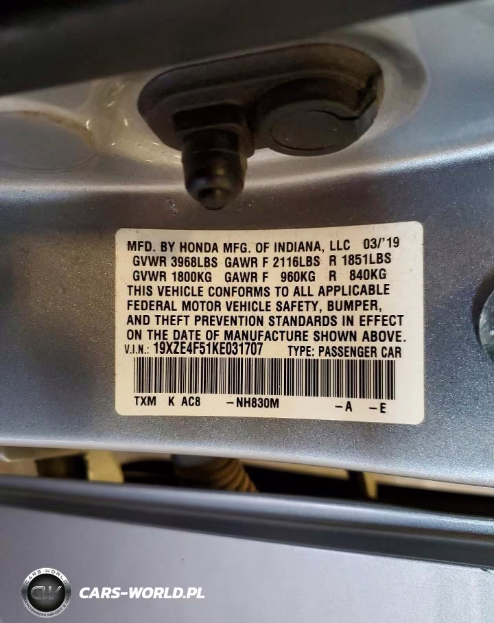 2019 Honda Insight Ex VIN:19XZE4F51KE031707 - 12