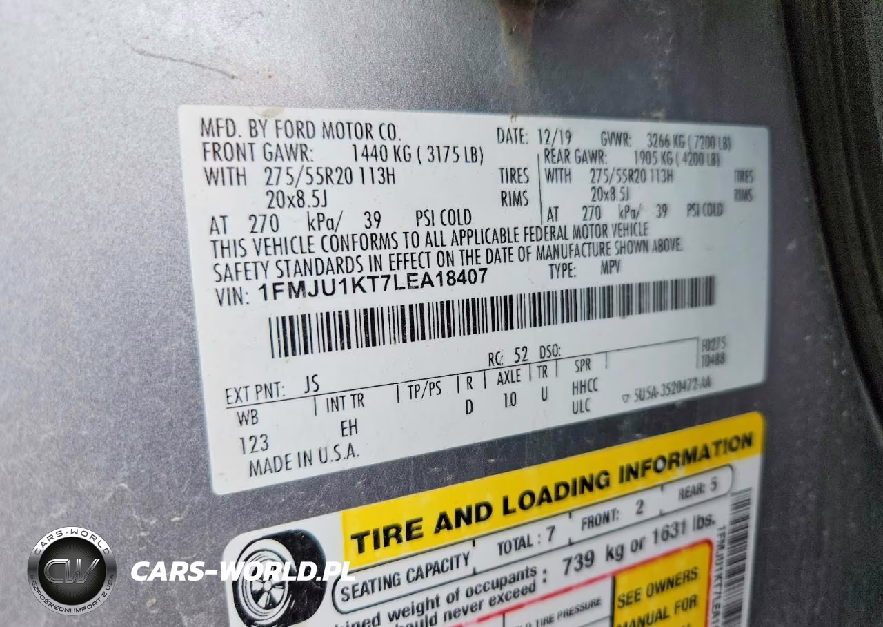 2020 Ford Expedition Limited VIN:1FMJU1KT7LEA18407 - 13