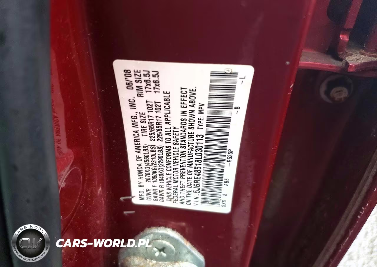 2008 Honda Cr-V Ex VIN:5J6RE48518L030113 - 13