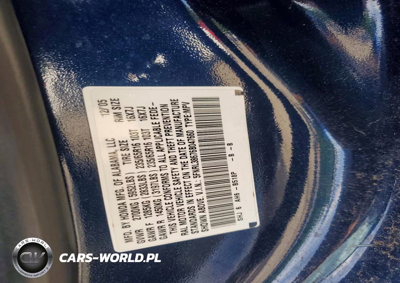 2006 Honda Odyssey VIN:5FNRL38676B047660 - 13