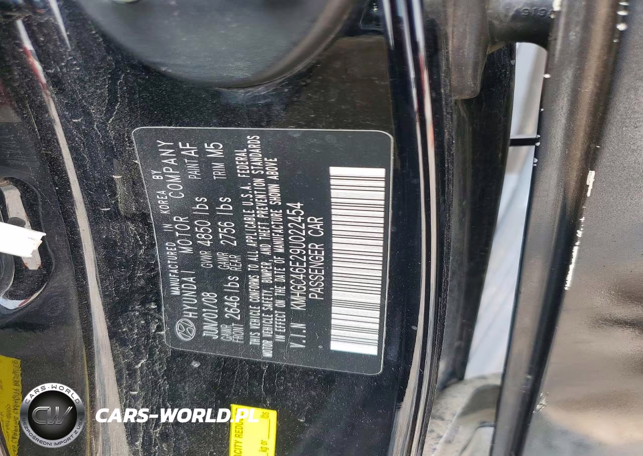 2009 Hyundai Genesis 3.8L VIN:KMHGC46E29U022454 - 12