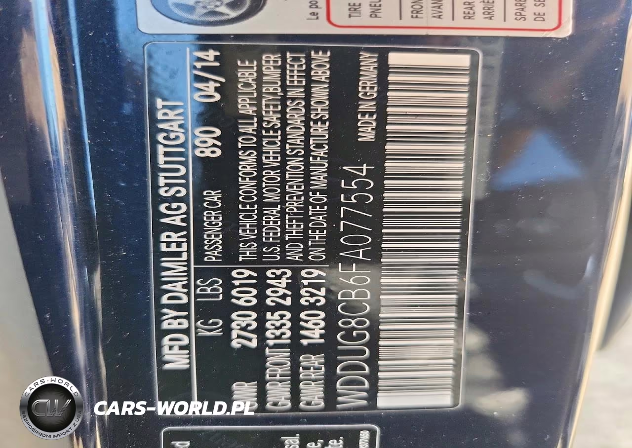 MERCEDES-BENZ S 550 VIN:WDDUG8CB6FA077554 - 12