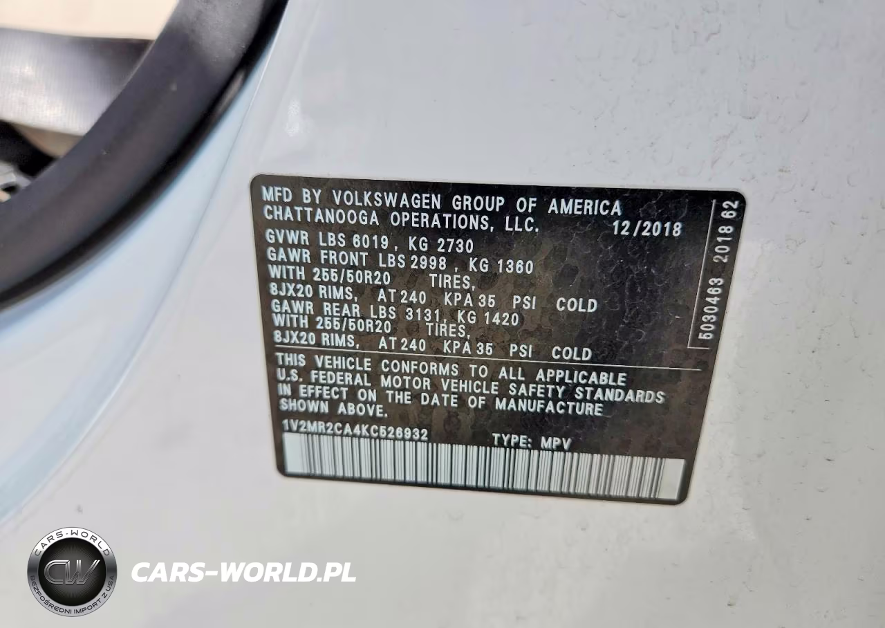 2019 Volkswagen Atlas Sel VIN:1V2MR2CA4KC526932 - 14