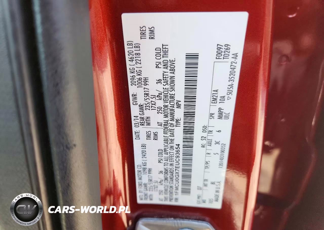 2014 Ford Escape Se VIN:1FMCU0GX7EUC93654 - 13