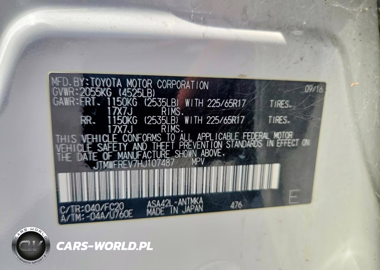 2017 Toyota Rav4 Xle VIN:JTMWFREV7HJ107487 - 14