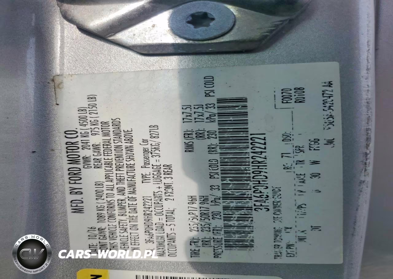 2017 Ford Fusion VIN:3FA6P0HD9HR242221 - 12