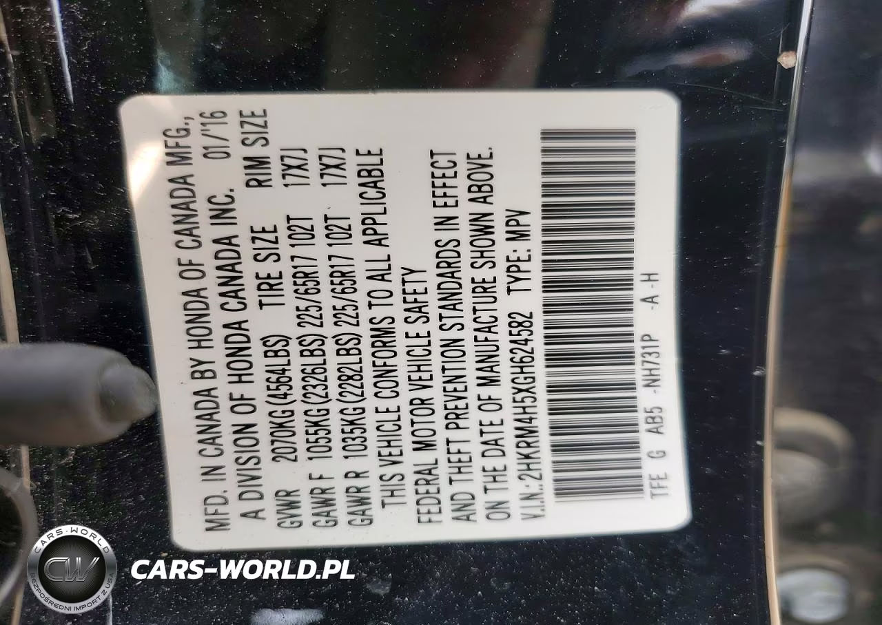 2016 Honda Cr-V Ex VIN:2HKRM4H5XGH624582 - 14