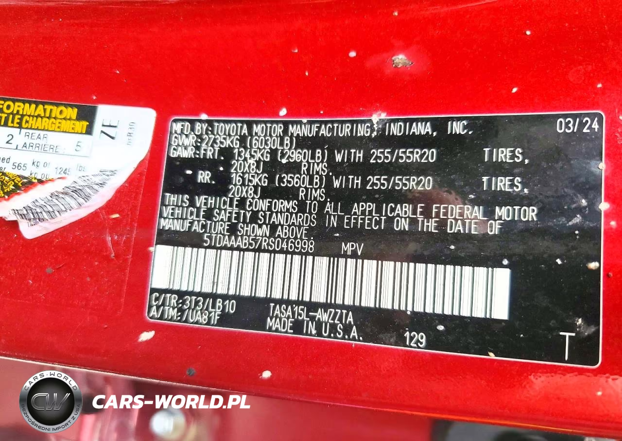 2024 Toyota Grand Highlander Platinum VIN:5TDAAAB57RS046998 - 14
