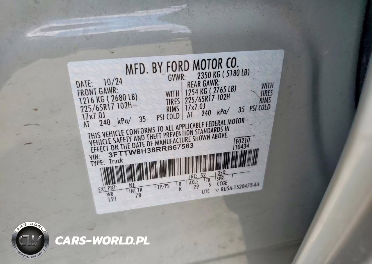 2024 Ford Maverick Xlt VIN:3FTTW8H38RRB67583 - 12