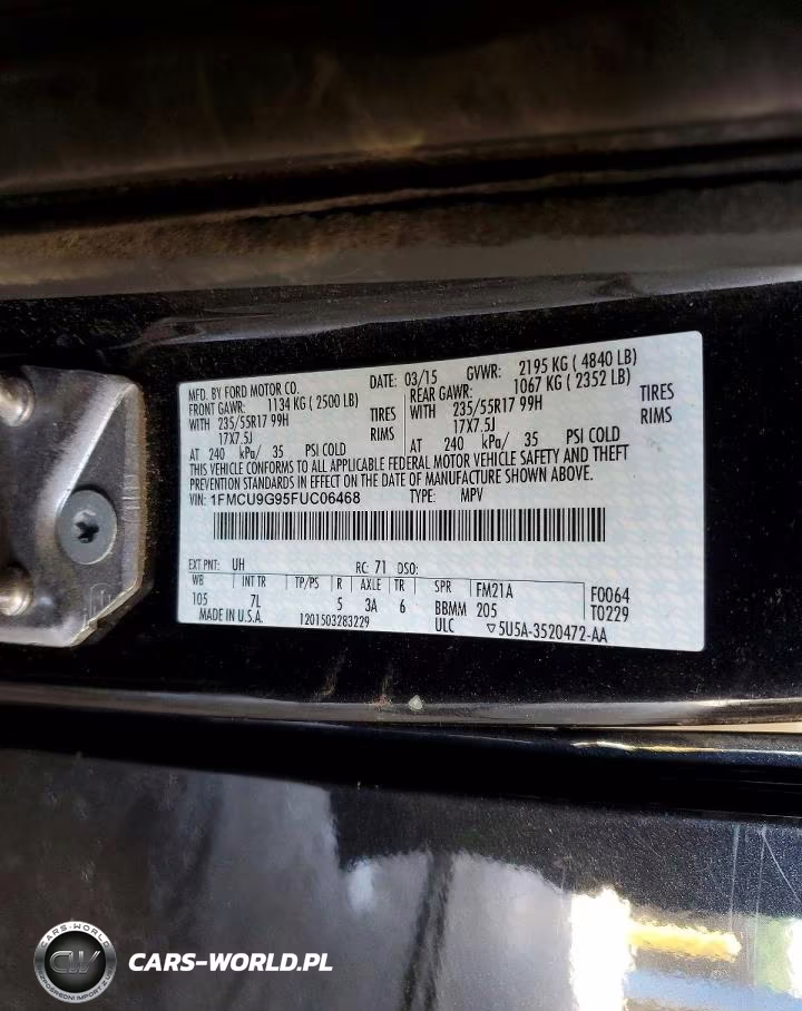 2015 Ford Escape Se VIN:1FMCU9G95FUC06468 - 13