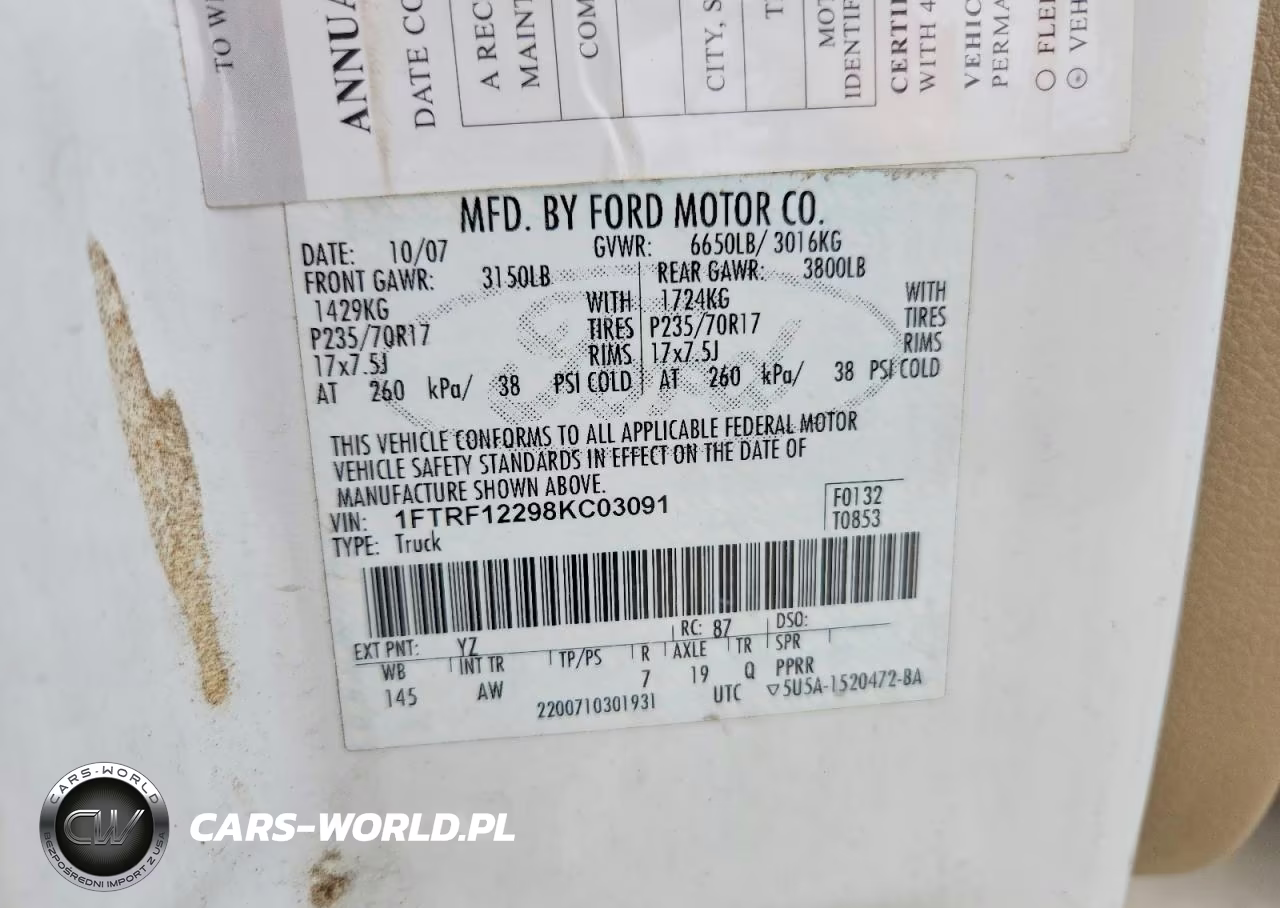 2008 Ford F150 VIN:1FTRF12298KC03091 - 12