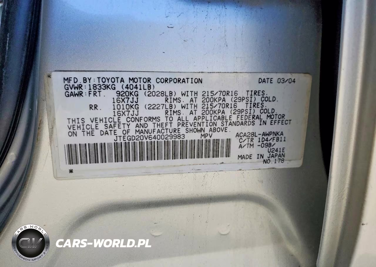 2004 Toyota Rav4 Base VIN:JTEGD20V640029983 - 13