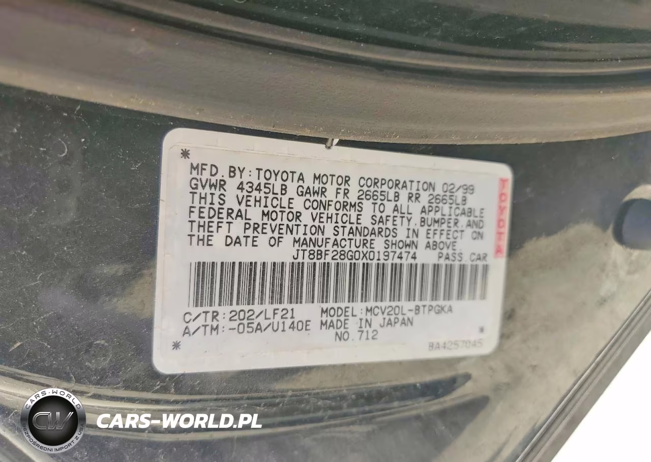 1999 Lexus Es 300 VIN:JT8BF28G0X0197474 - 12
