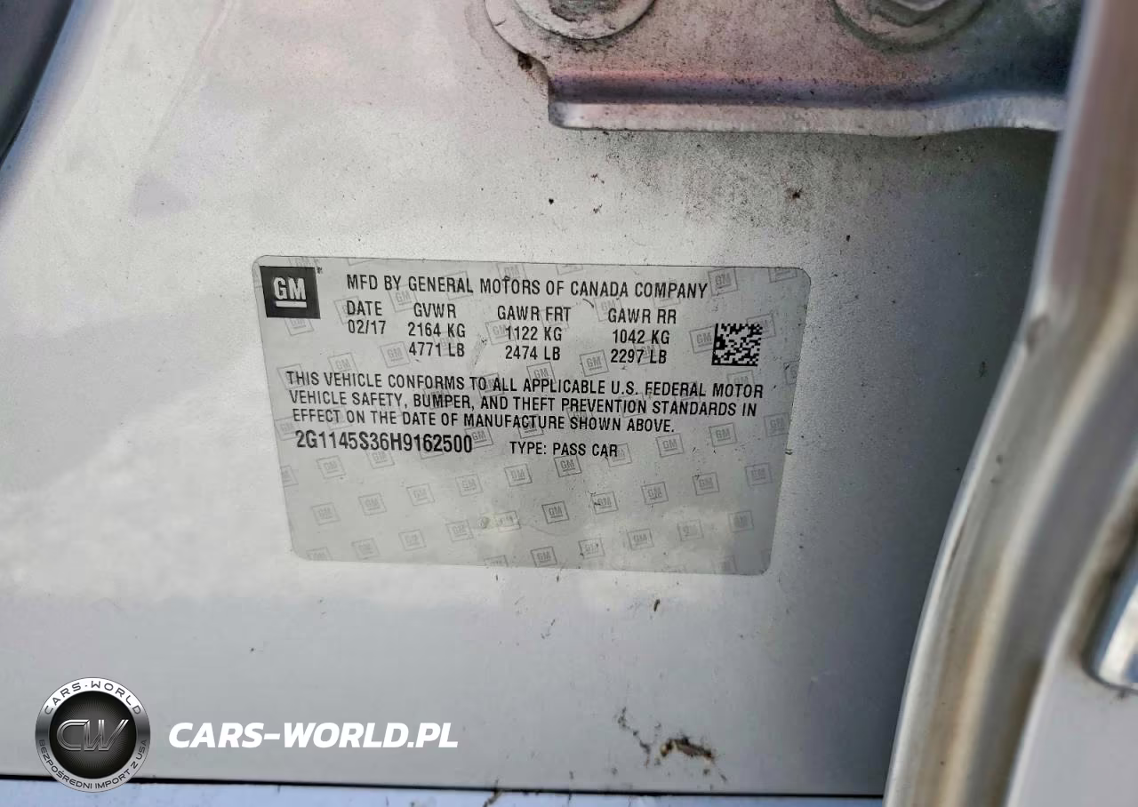 2017 Chevrolet Impala VIN:2G1145S36H9162500 - 12