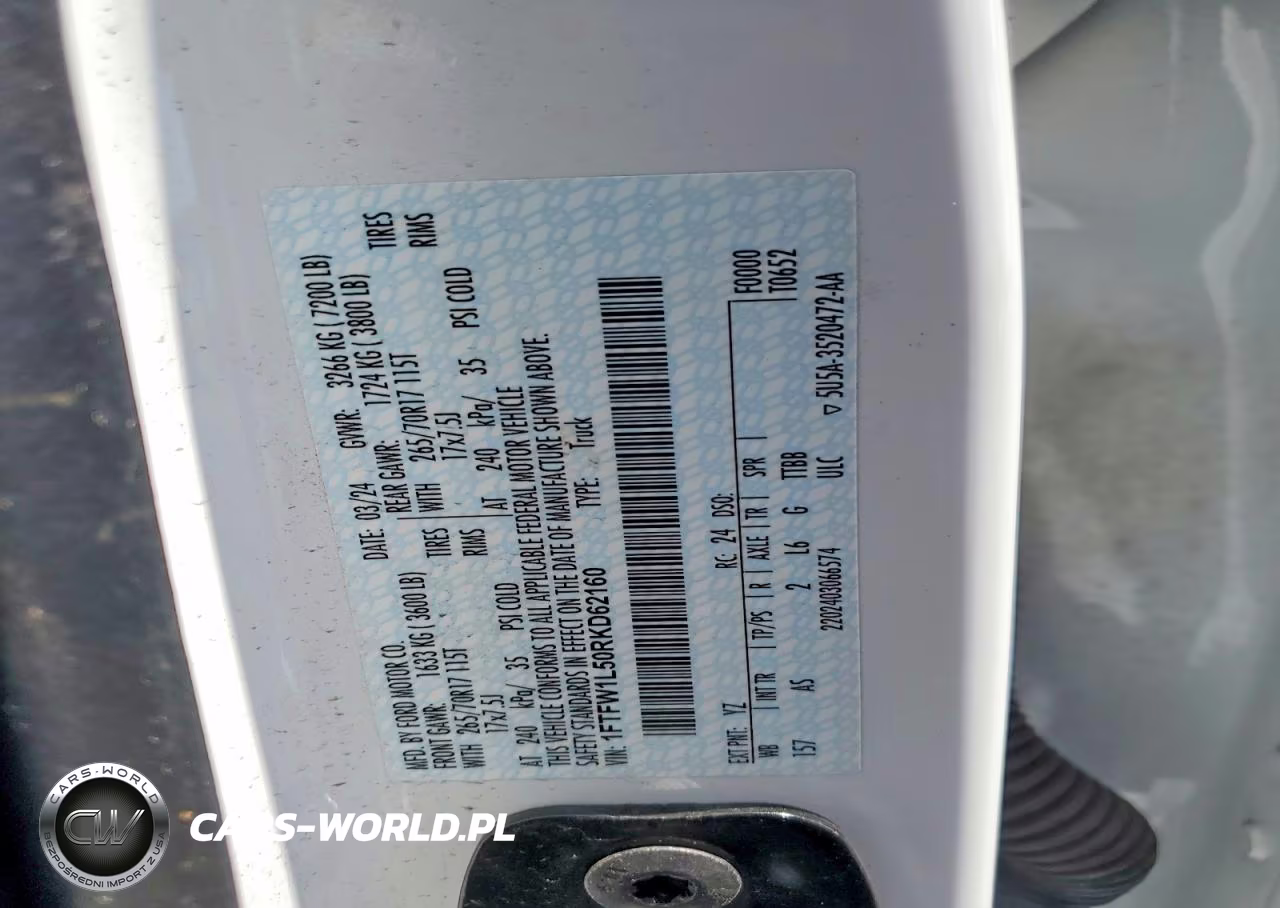 2024 Ford F150 Xl VIN:1FTFW1L50RKD62160 - 12