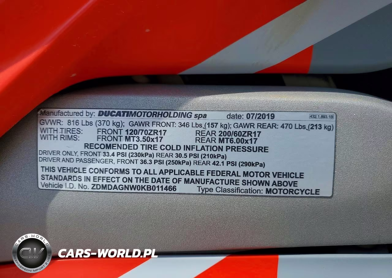 2019 Ducati Panigale V4 VIN:ZDMDAGNW0KB011466 - 9